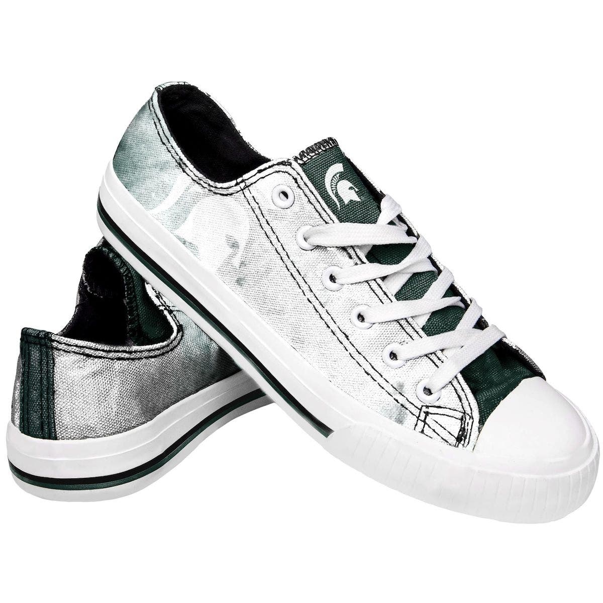 FOCO Women's FOCO Michigan State Spartans Big Logo Tie-Dye Canvas Sneakers, Alternate, color, 