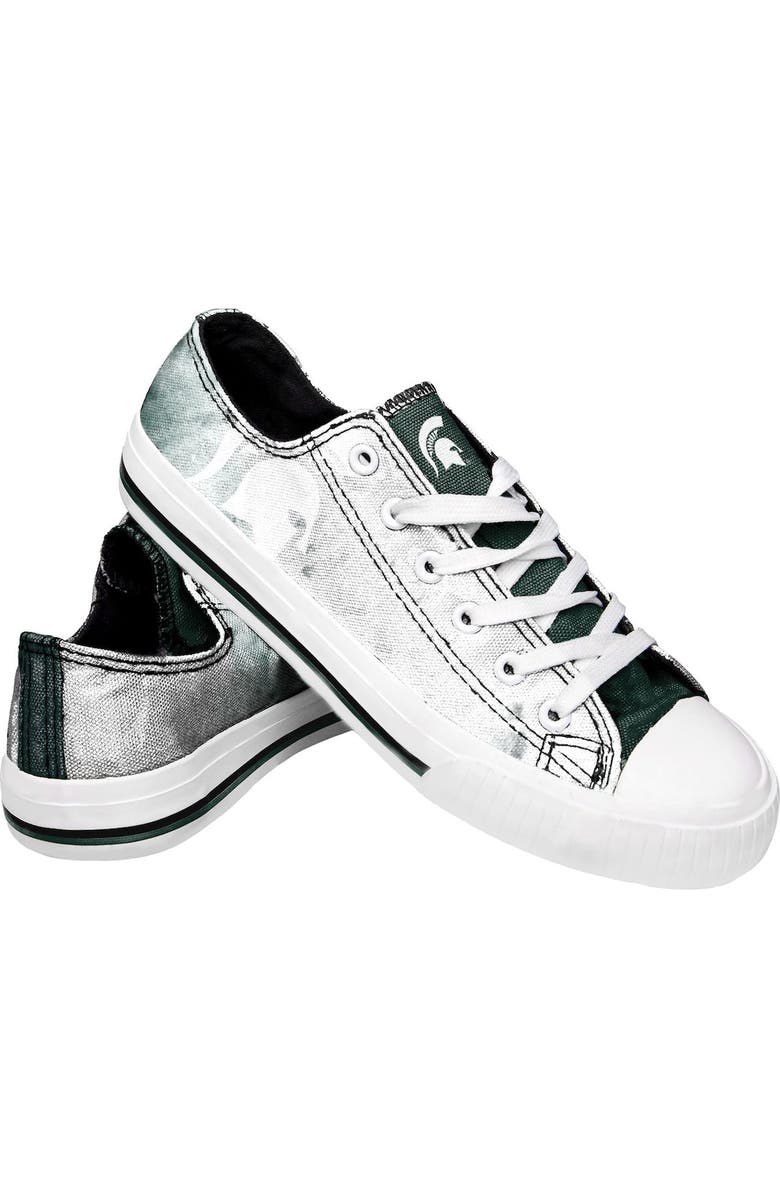 FOCO Women's FOCO Michigan State Spartans Big Logo Tie-Dye Canvas Sneakers, Alternate, color,