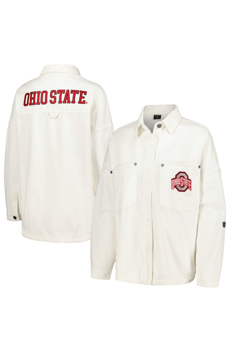 Hype and Vice Women's Hype and Vice White Ohio State Buckeyes Multi-Hit Hometown Full-Snap Jacket, Main, color, White