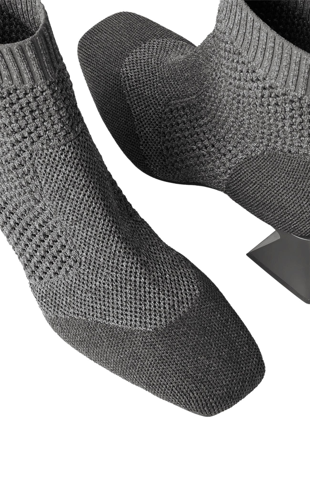 VIVAIA Square-Toe Perforated Heeled Boots, Alternate, color, Lava Grey