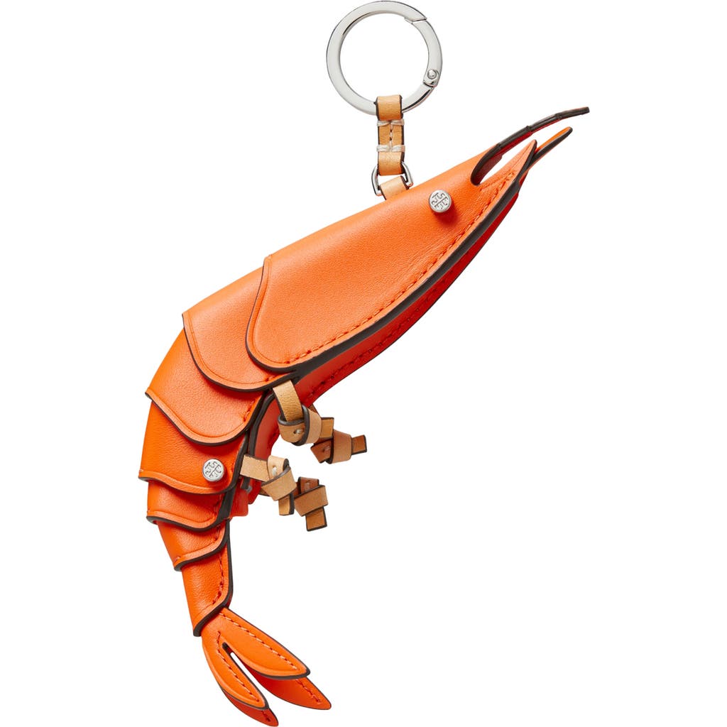 Tory Burch Prawn Leather Key Fob in Orange at Nordstrom