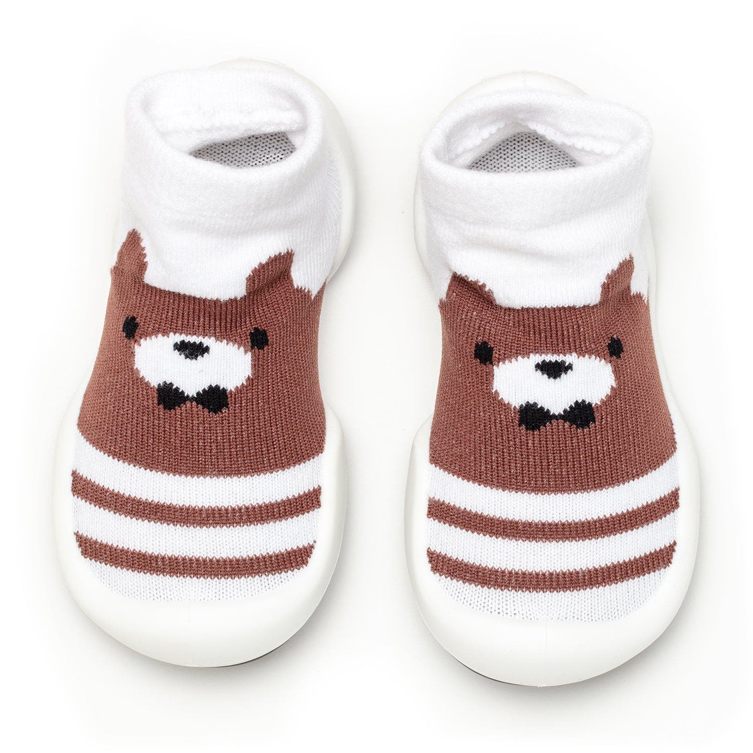 Komuello Toddler Boy Sock Shoes - Big Bear, Main, color, Brown