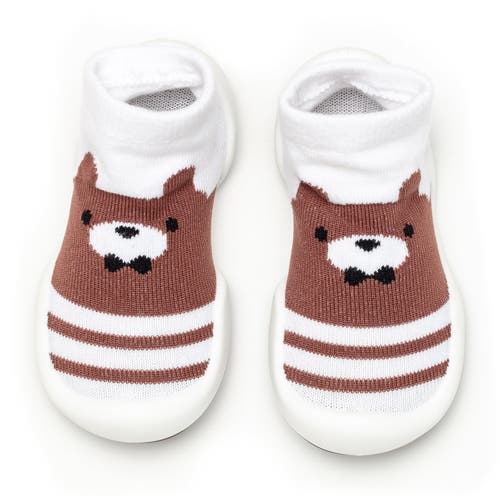 Komuello Toddler Boy Sock Shoes - Big Bear in Brown  product