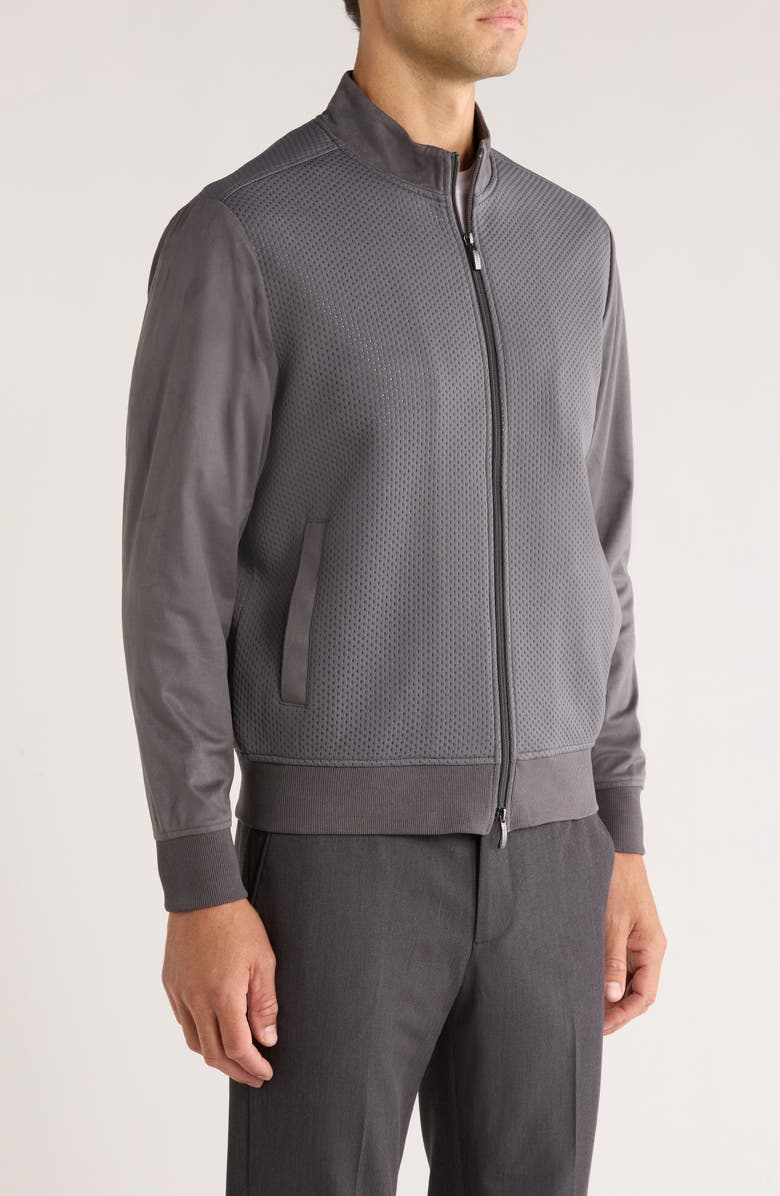 Robert Barakett Curtin Full Zip Jacket, Alternate, color, Smoke