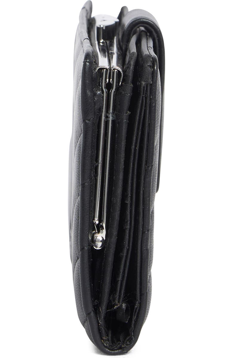 MUNDI SMALL LEATHER GOODS Quilted Tab Frame Clutch, Alternate, color, Black