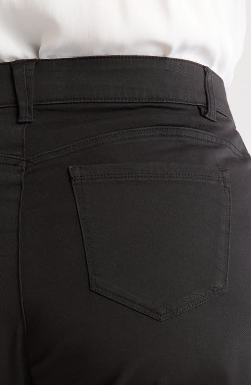 Wit & Wisdom Sam High Waist Ankle Wide Leg Twill Pants In Black