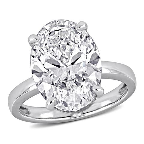 7 CTW Lab-Grown Diamond Oval Solitaire Ring 14k