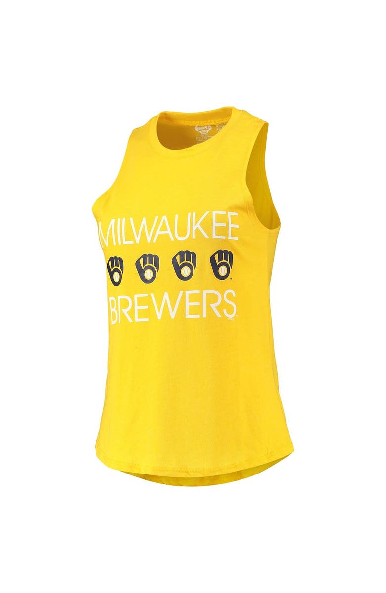 CONCEPTS SPORT Women's Concepts Sport Navy/Gold Milwaukee Brewers Meter Muscle Tank Top & Pants Sleep Set, Alternate, color, 