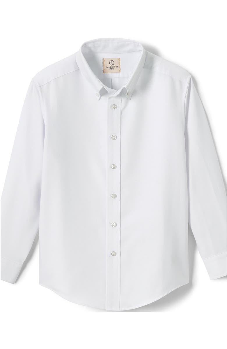 Lands' End School Uniform  Long Sleeve Oxford Dress Shirt, Alternate, color, White