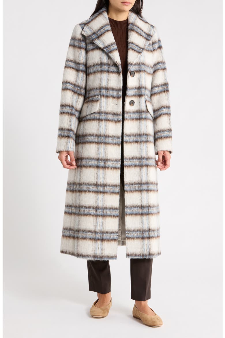 Plaid Wing Collar Coat, Alternate, color, IVORY BLUE PLAID