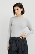 Brunello Cucinelli Sparkling cashmere and silk rib knit lightweight sweater