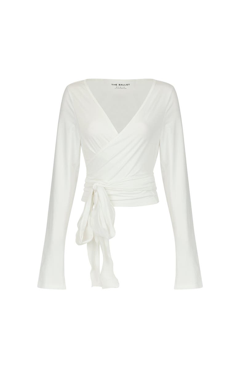 THE BALLET Ballet Wrap Top, Main, color, White