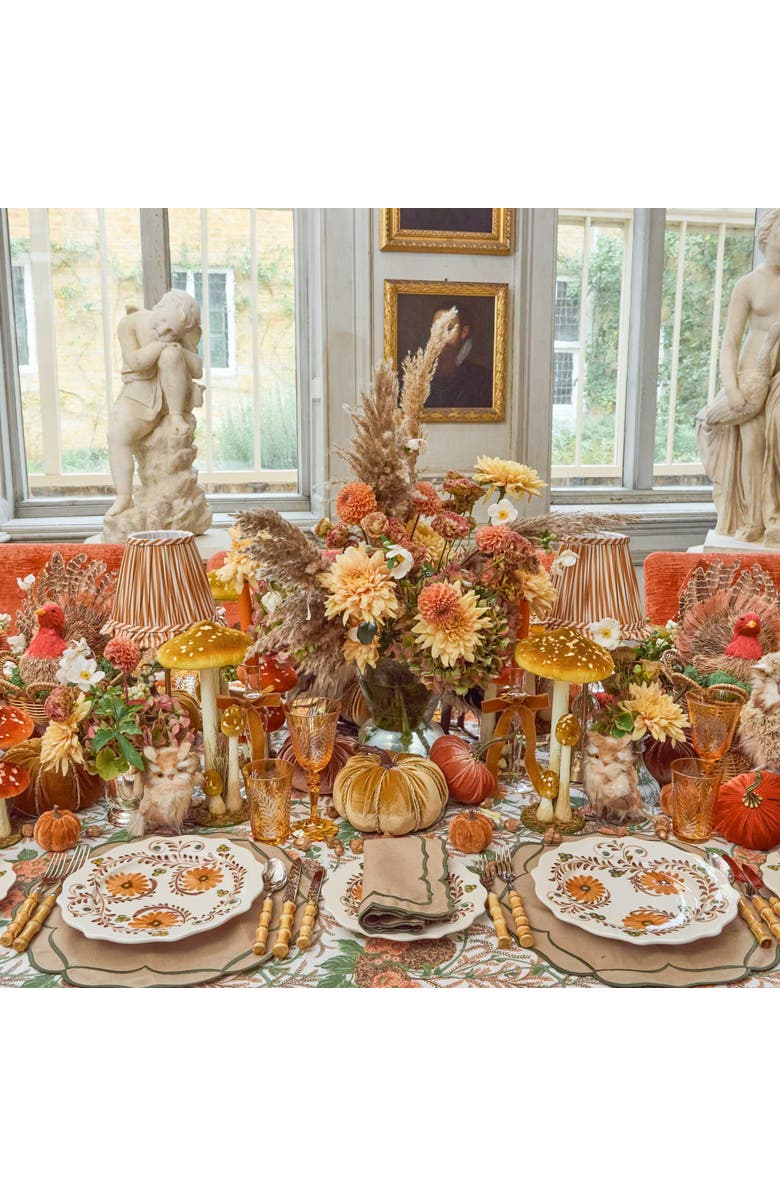 Mrs. Alice Mustard Striped Ruffle Lampshade, Alternate, color, Mustard