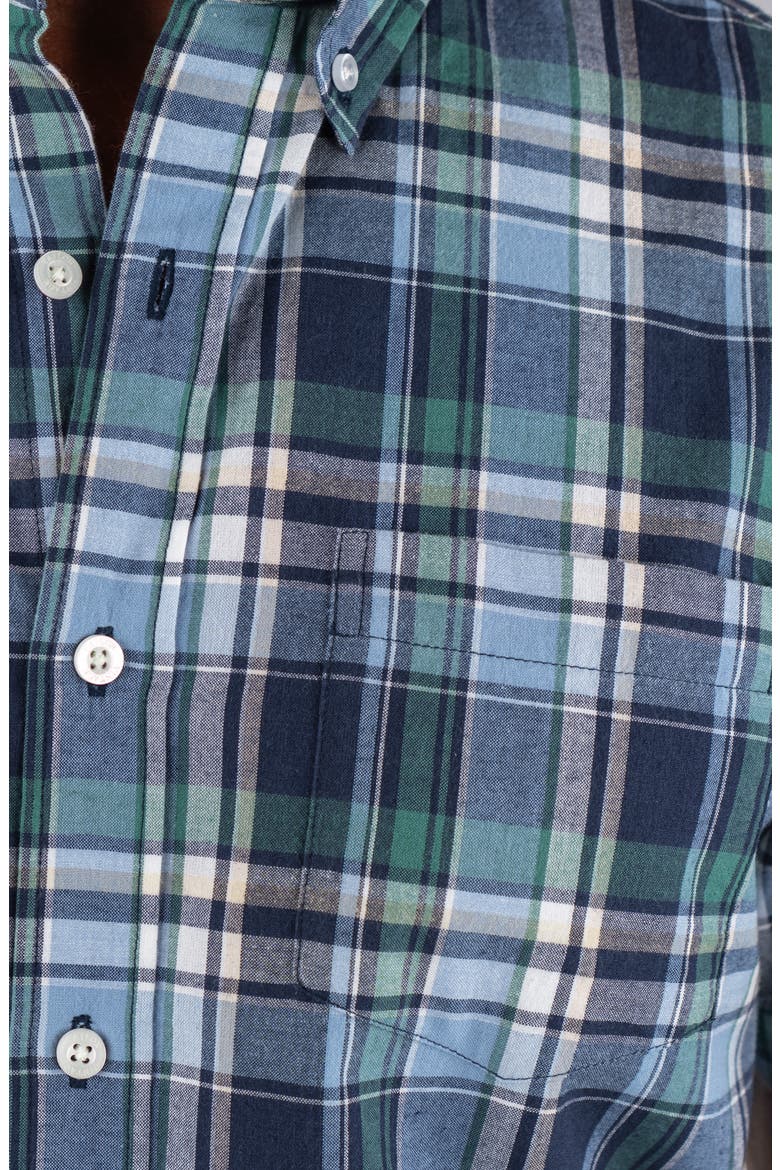 Plaid Short Sleeve Button-Down Shirt, Alternate, color, OCEANVIEW PLAID