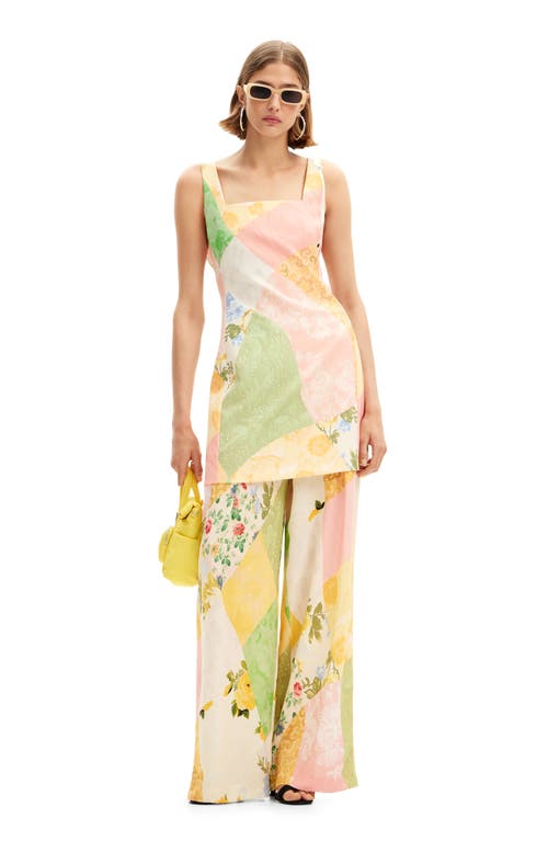 Desigual Peton Patchwork Print Minidress In Pink