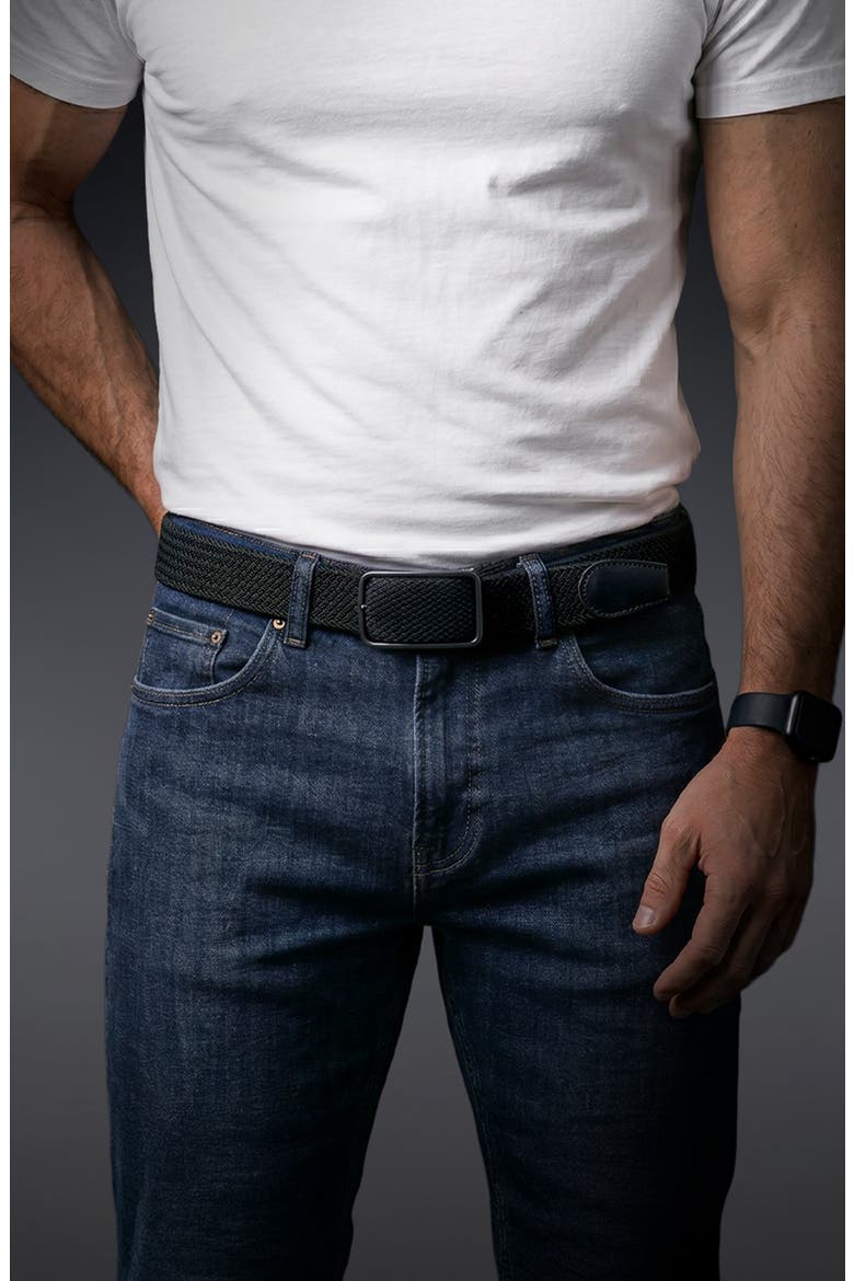 Reversable Stretch Woven Belt, Alternate, color, Tricolor (Black, Gray, White)