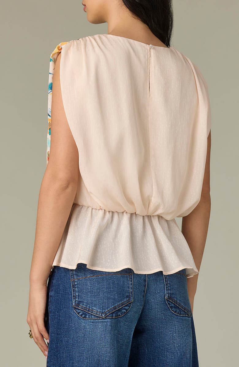 Wit & Wisdom Floral Print Peplum Top, Alternate, color, Pearl Dust Multi