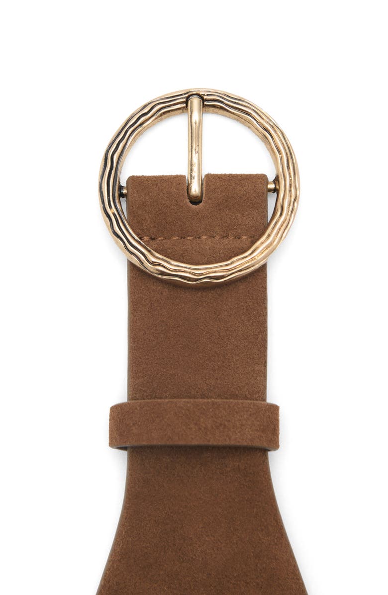 MANGO Obi Suede Belt, Alternate, color, Brown