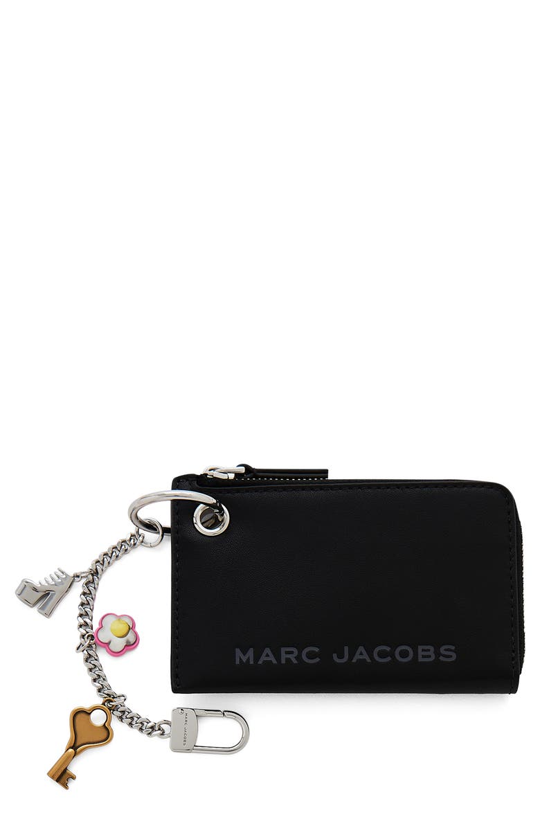 Marc Jacobs The Charm Top Zip Wallet, Main, color, Black