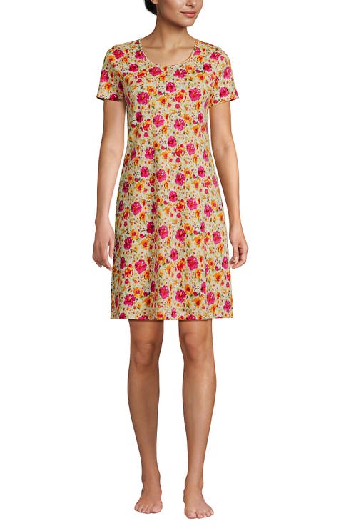 Cotton Short Sleeve Knee Length Nightgown