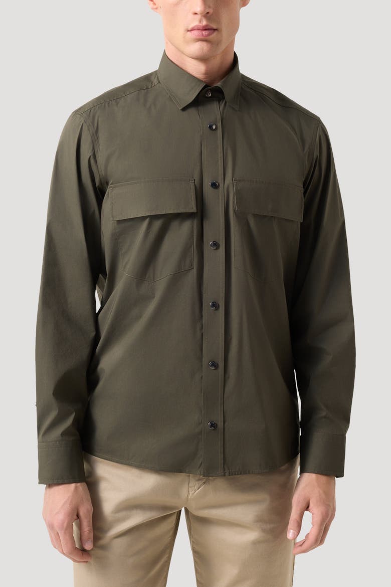 Poplin Shirt Heiko, Alternate, color, Olive green