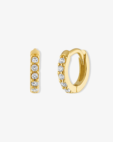Pave Huggie Hoops
