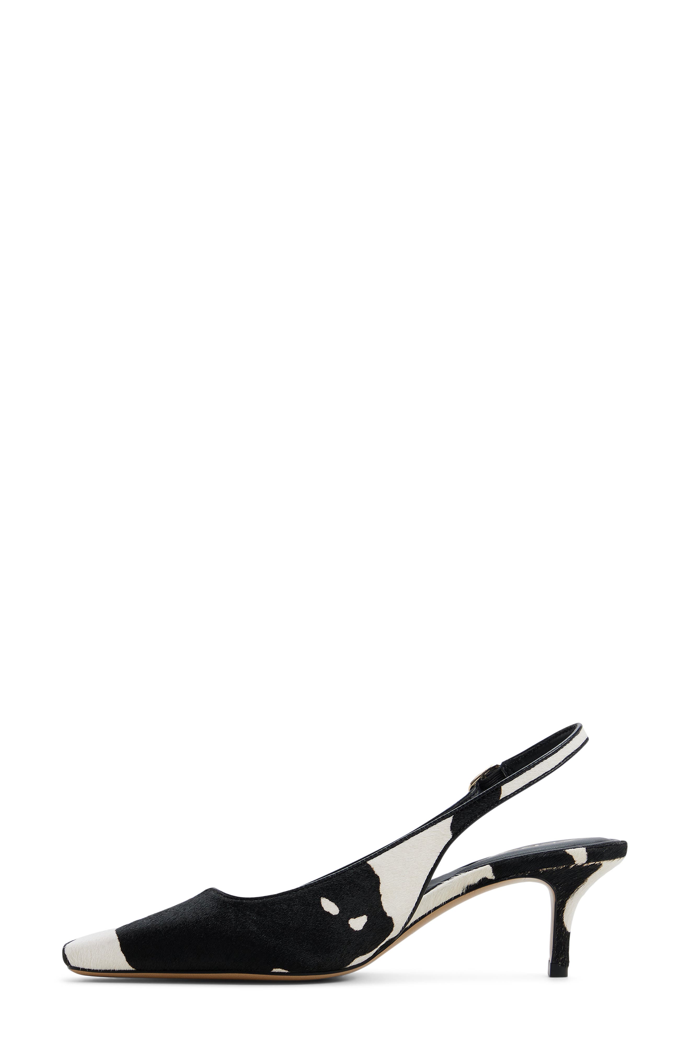 ALDO Gabrielle Calf Hair Slingback Pump, Alternate, color, White/ Black