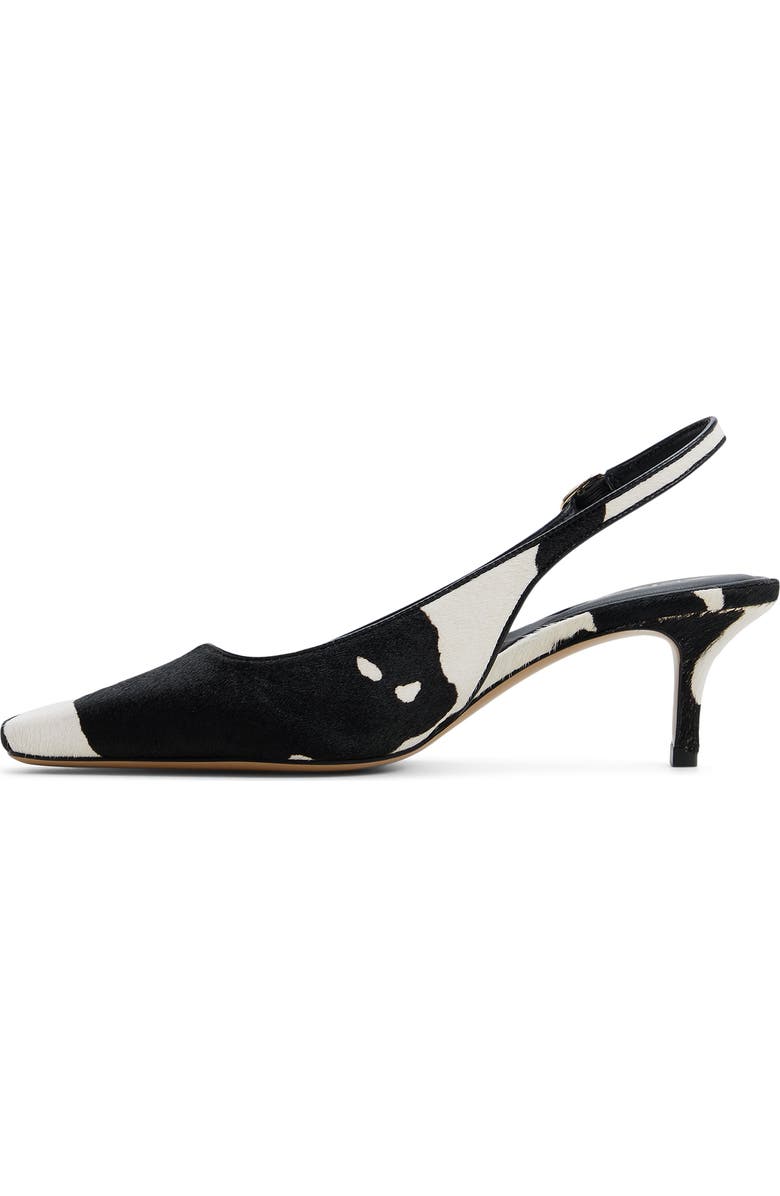 ALDO Gabrielle Calf Hair Slingback Pump, Alternate, color, White/ Black