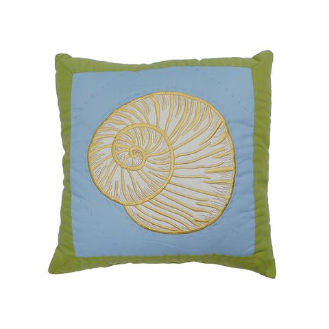 Shell Treasure Needlepoint Mini Accent Pillow 14" x 14"