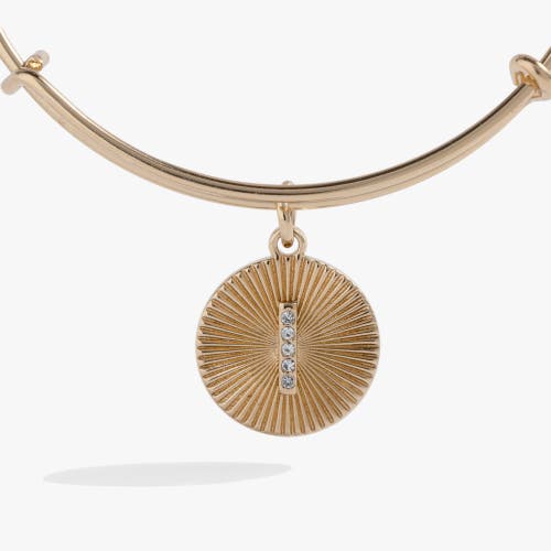 ALEX AND ANI ALEX AND ANI PAVE STARBURST TEXTURE INITIAL BANGLE BRACELET