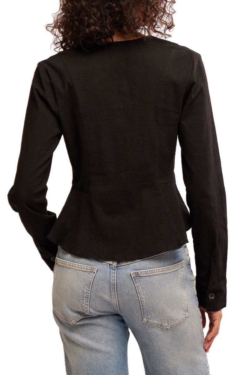 Free People City Life Button-Up Shirt, Alternate, color, Black