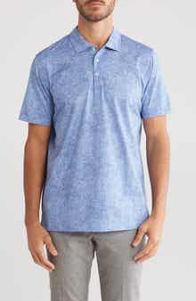 Bugatchi Abstract Print Stretch Cotton Polo