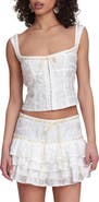 Avec Les Filles Embroidered Bustier Top