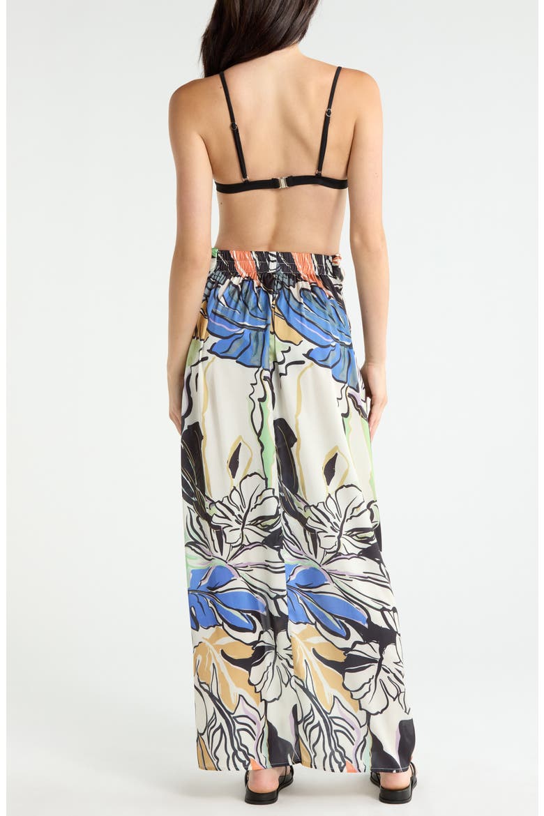 Print Sarong Maxi Skirt, Alternate, color, BLUE BOTANICAL