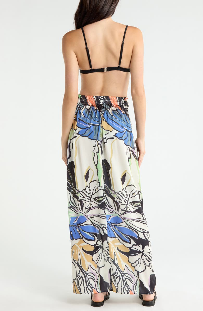 Elan Print Sarong Maxi Skirt, Alternate, color, Blue Botanical