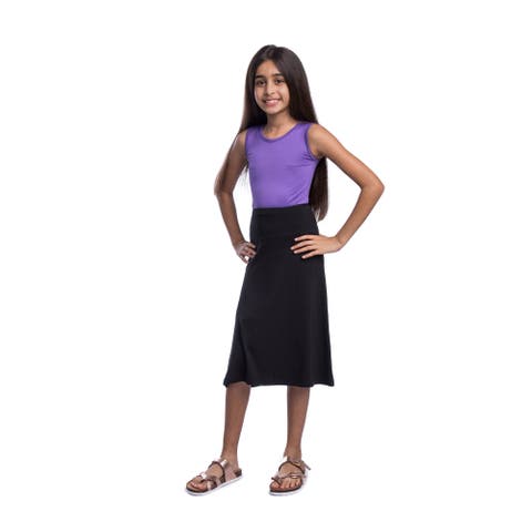 Casual Elastic Waist A-Line Skirt