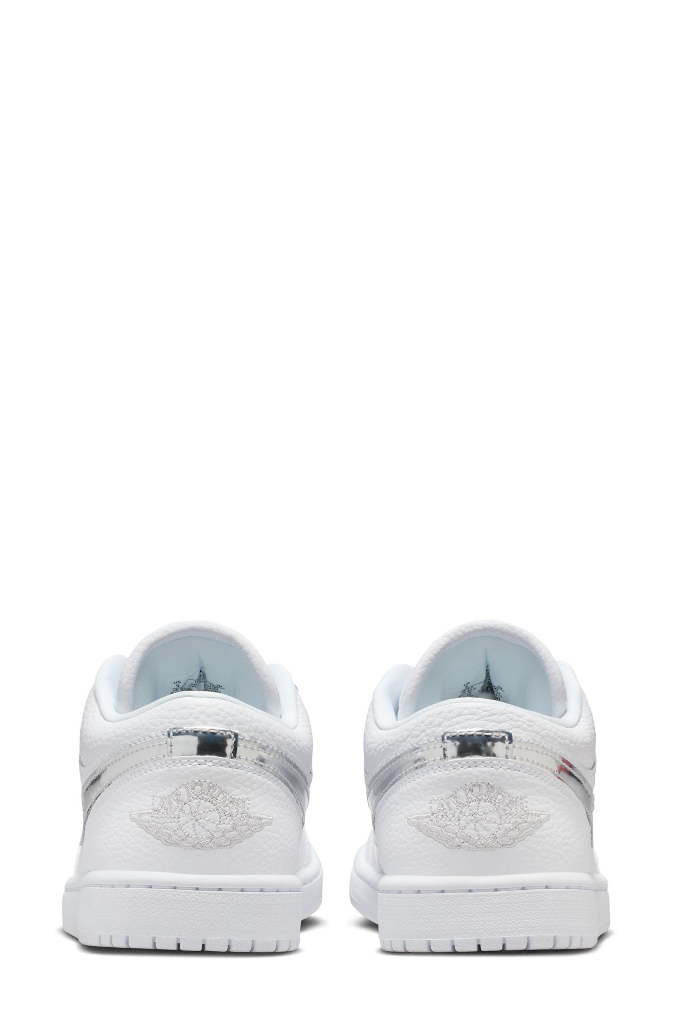 Jordan Air Jordan 1 Low SE Basketball Sneaker, Alternate, color, White/ White/ Metallic Silver