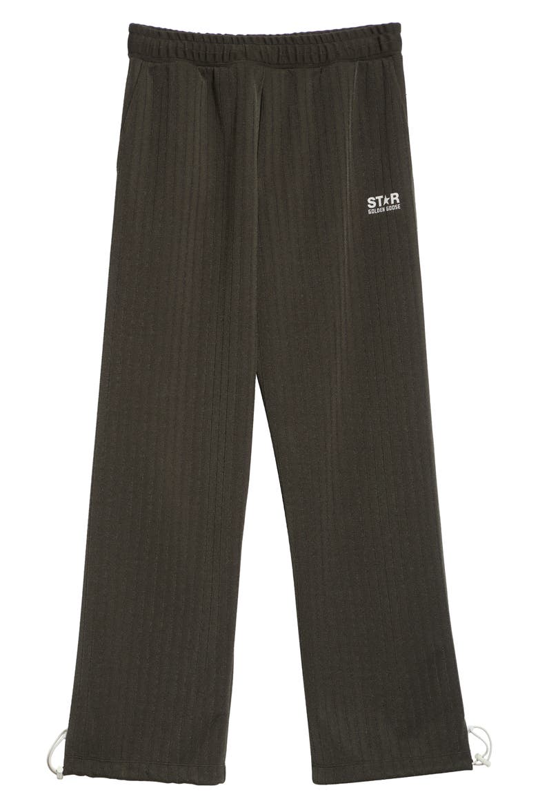 Star Wide Leg Track Pants, Alternate, color, MILITARY GREEN/ PAPYRUS