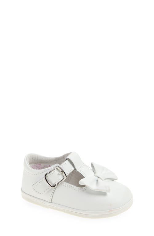 L'amour Minnie Bow T-strap Shoe In White