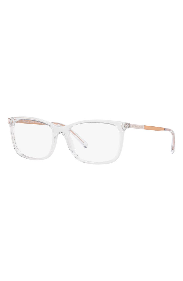 Michael Kors 52mm Square Optical Glasses, Alternate, color, Clear