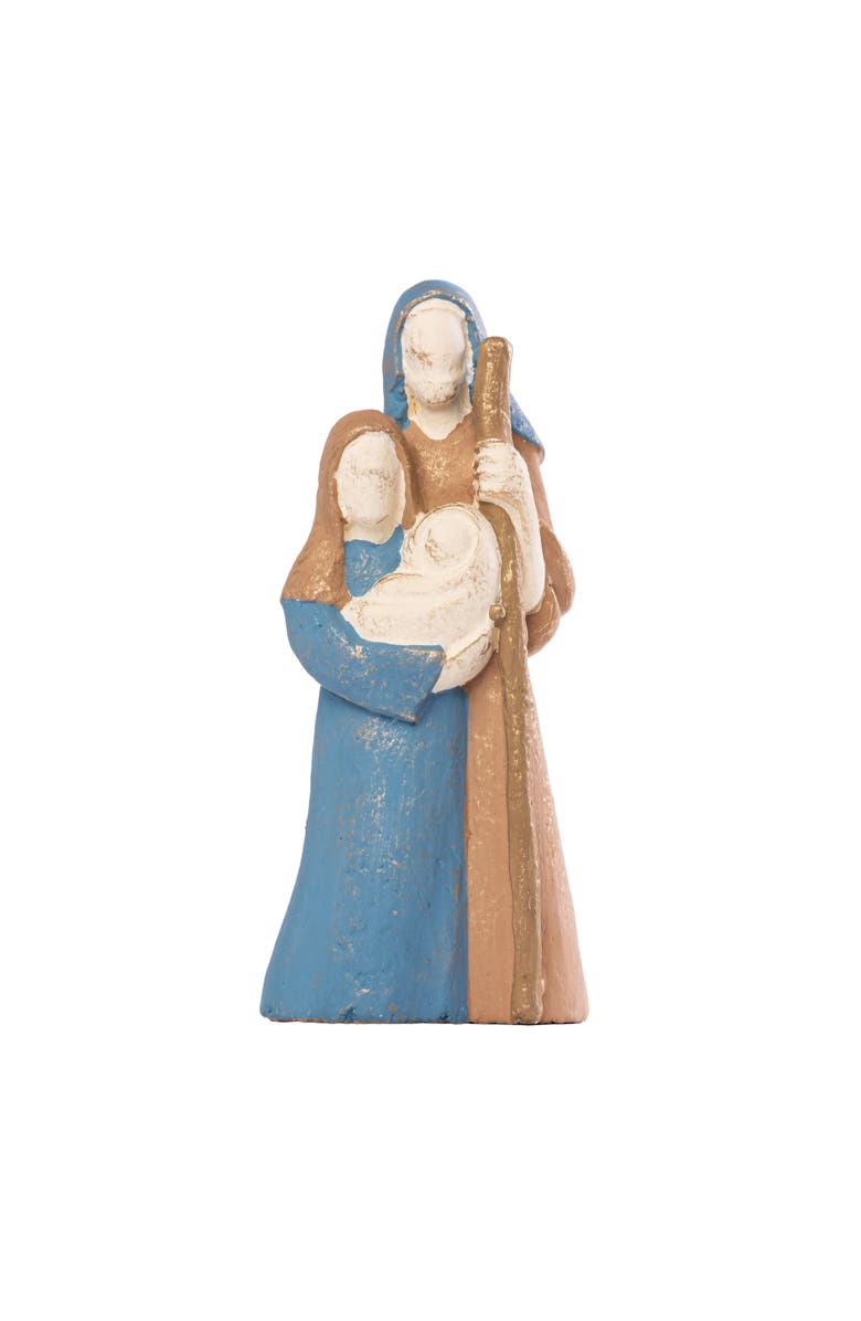 Transpac Beige Paper Pulp Holy Family Nativity Figurines Tabletop Decor, Main, color, 