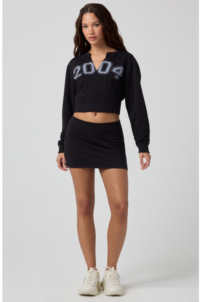 Knit Miniskirt, Alternate, color, BLACK