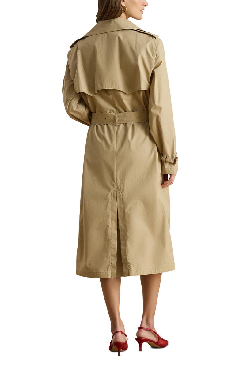 Lauren Ralph Lauren Paper Weight Cotton Trench Coat, Alternate, color, Birch Beige