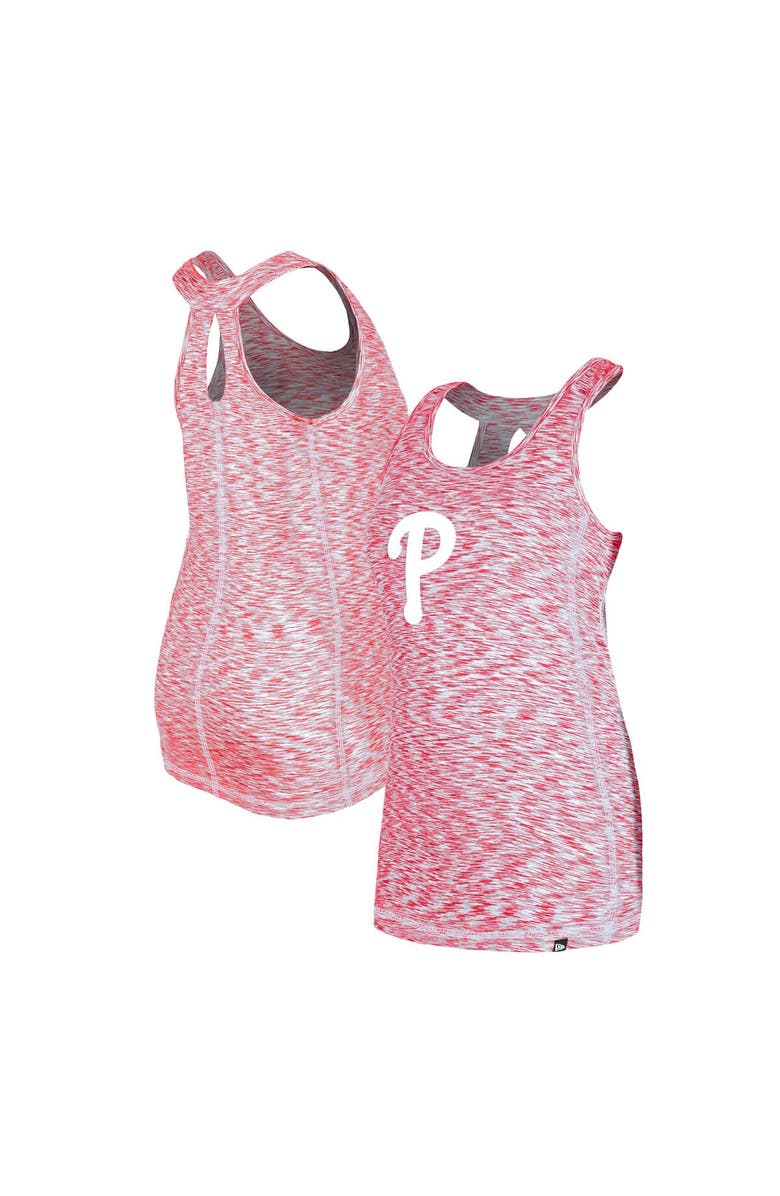 New Era Women's New Era Red Philadelphia Phillies Space Dye Keyhole Back Tank Top, Main, color, 