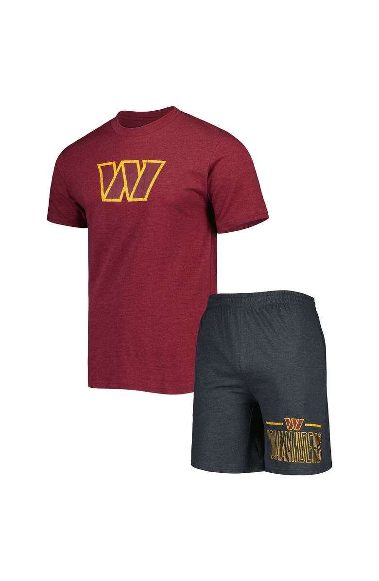 CONCEPTS SPORT Men's Concepts Sport Burgundy/Charcoal Washington Commanders Meter T-Shirt & Shorts Sleep Set, Main, color, Burgundy