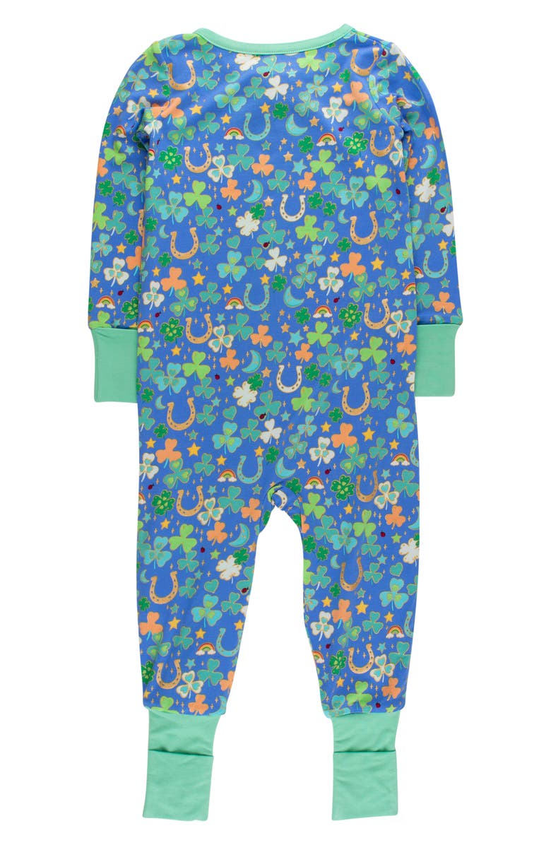 RuggedButts Lucky Day Fitted Convertible One-Piece Pajamas, Alternate, color, Blue