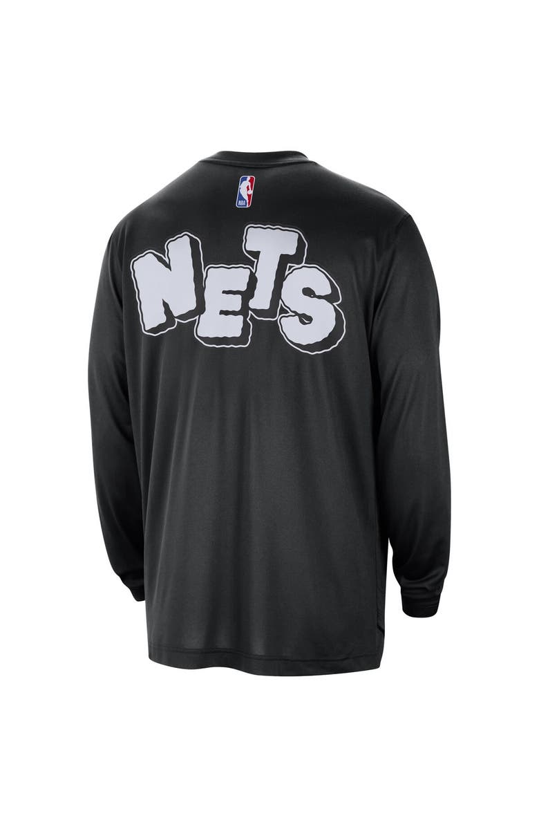 Nike Men's Nike Black Brooklyn Nets 2023/24 City Edition Authentic Pregame Performance Long Sleeve Shooting T-Shirt, Alternate, color,