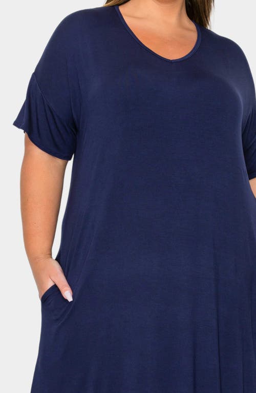 L I V D Olivia Short Sleeve Midi Dress In Blue