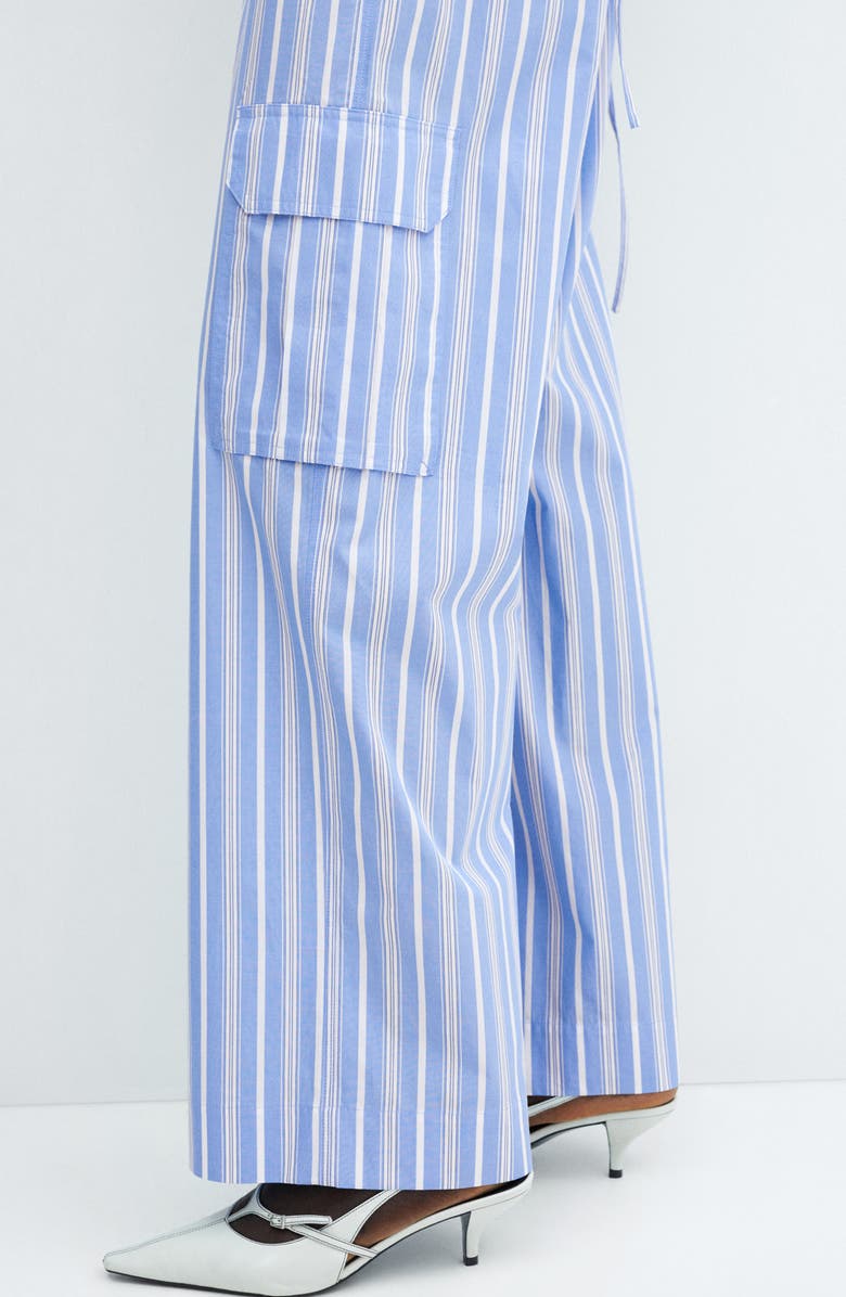MANGO Stripe Drawstring Cargo Pants, Alternate, color, 