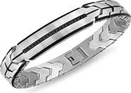 Esquire Men's Black Diamond Chevron Link Bracelet